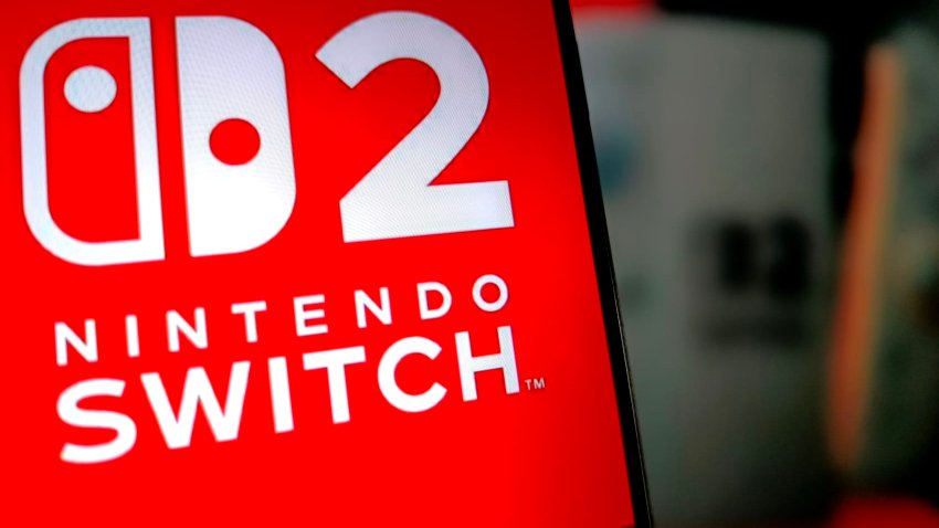 In this photo illustration, the logo of Nintendo Switch 2 is displayed on a smartphone screen on April 3, 2025 in Suqian, Jiangsu Province of China. 