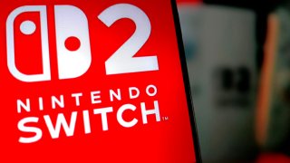 In this photo illustration, the logo of Nintendo Switch 2 is displayed on a smartphone screen on April 3, 2025 in Suqian, Jiangsu Province of China.