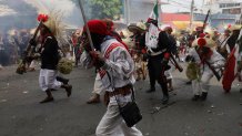 A representation of the Battle of Puebla